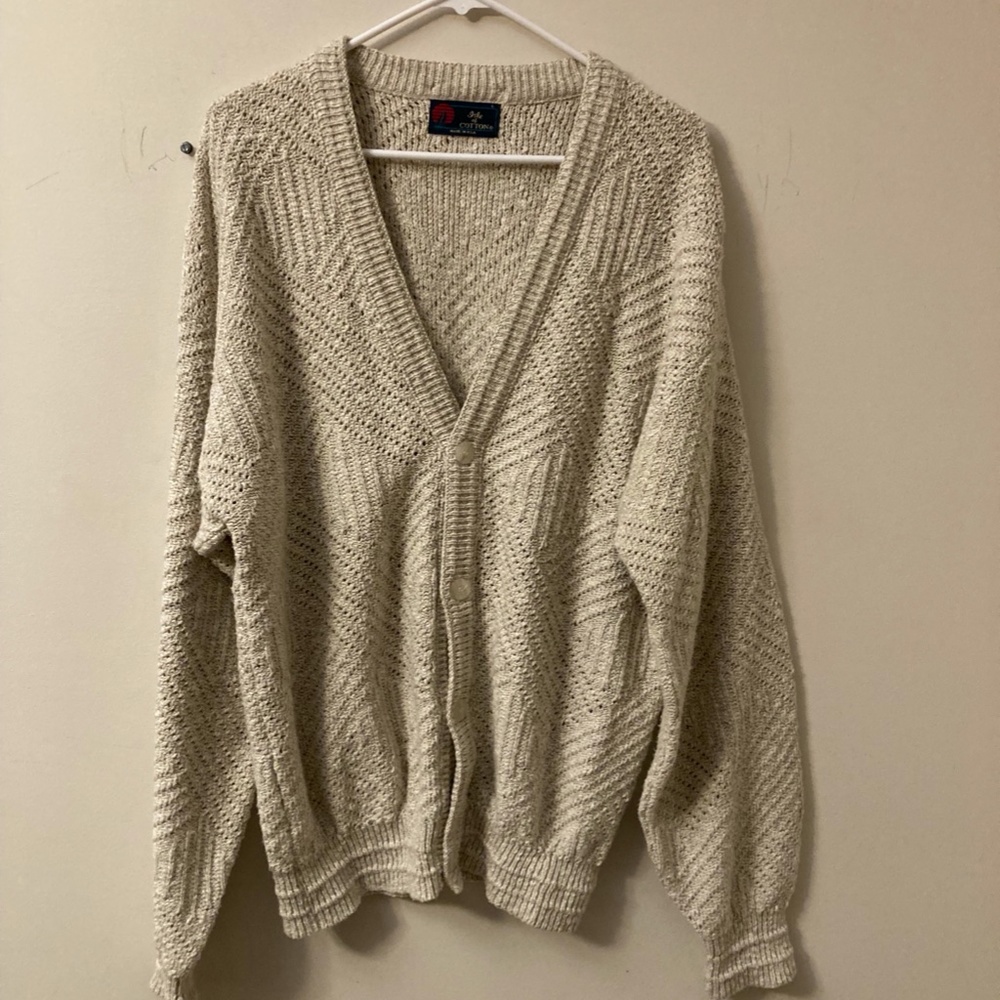 Isle of Cotton men's cardigan sweeter, size L. - Picture 5 of 6